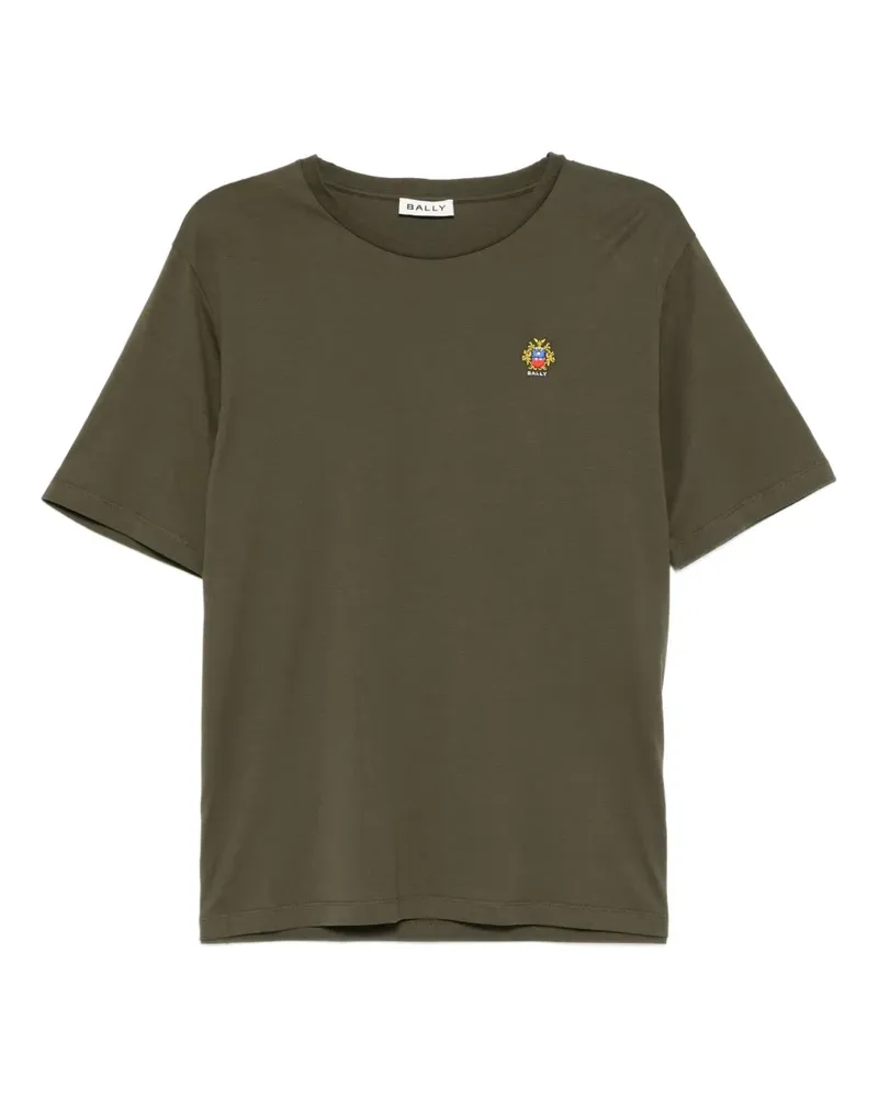 Bally T-Shirt mit Logo-Stickerei - Grün Grün