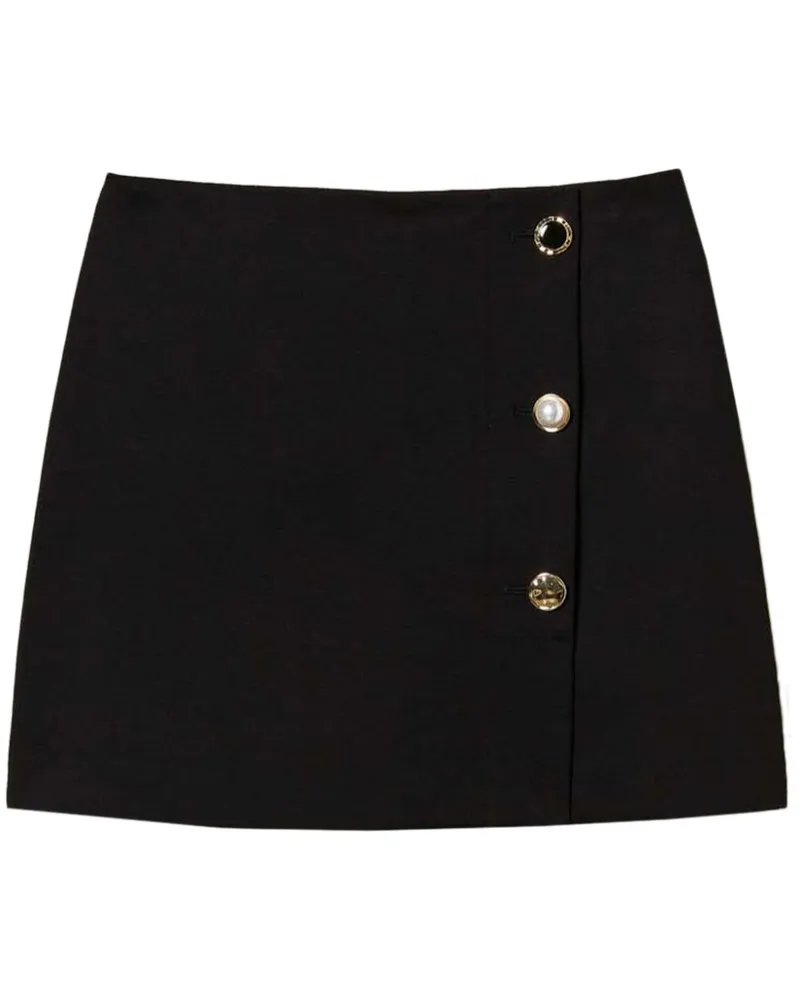 Twin-Set Minikleid mit Knopfdetail - Schwarz Schwarz