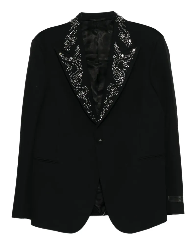 Versace Sakko mit Grain de Poudre-Muster - Schwarz Schwarz