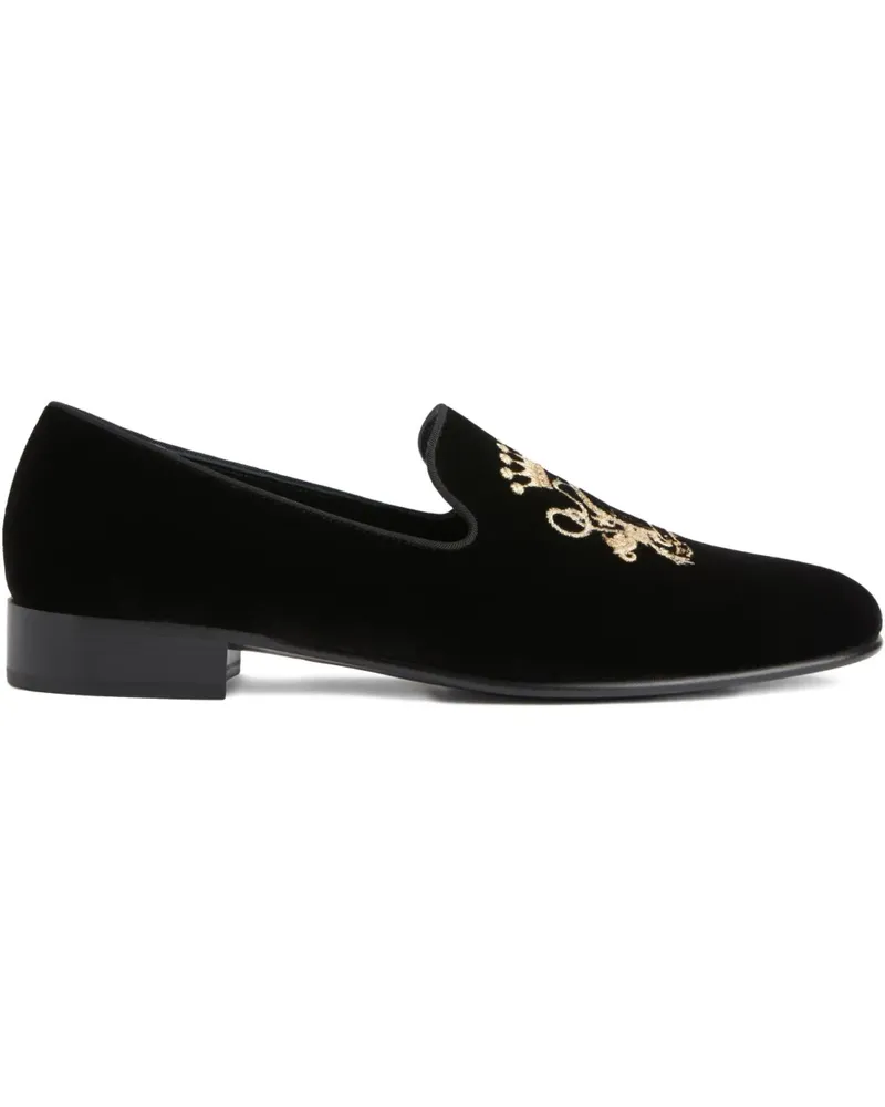 Giuseppe Zanotti Terence embroidered loafers - Schwarz Schwarz