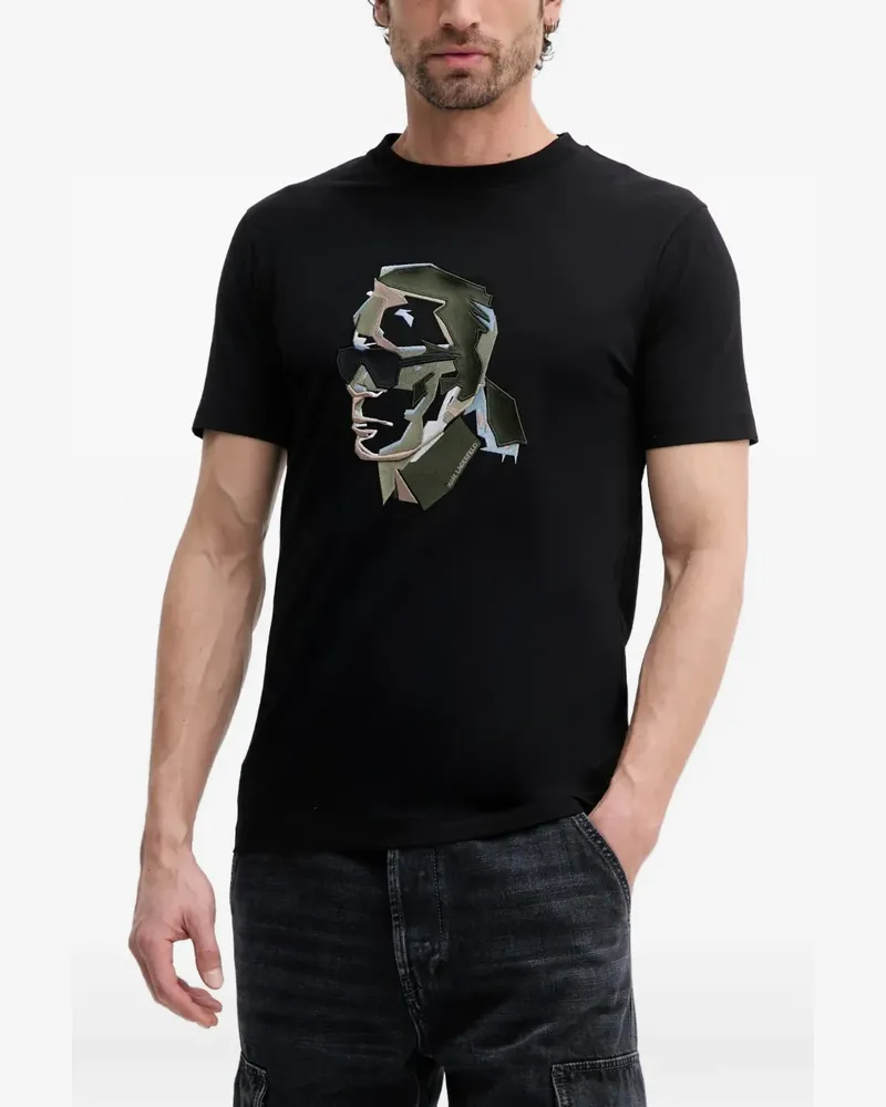 Karl Lagerfeld T-Shirt mit rundem Ausschnitt - Schwarz Schwarz