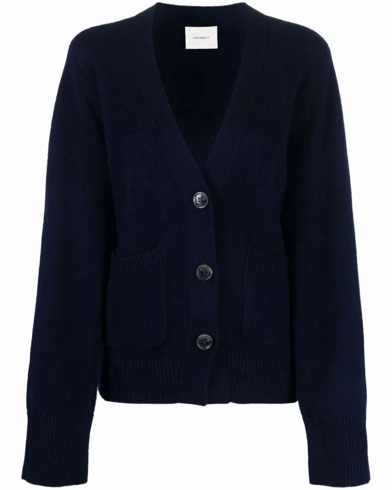 Lisa Yang Danni Cardigan mit V-Ausschnitt - Blau Blau