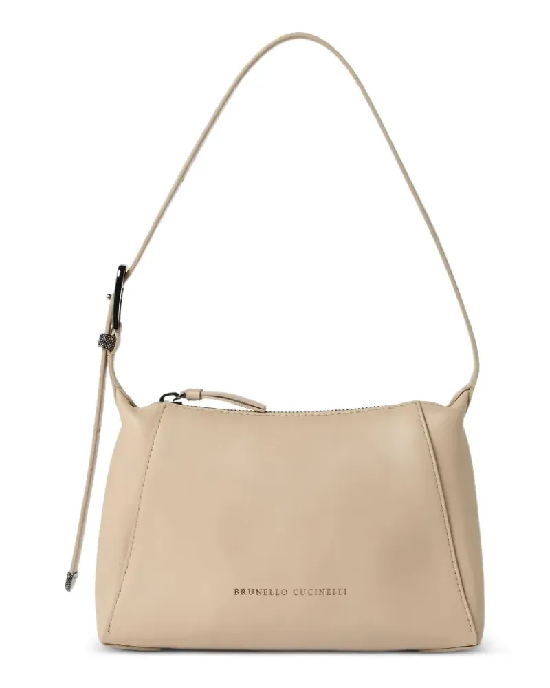 Brunello Cucinelli Schultertasche aus Leder - Nude Nude