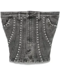 Thierry Mugler Jeans-Bustier mit Nieten Schwarz