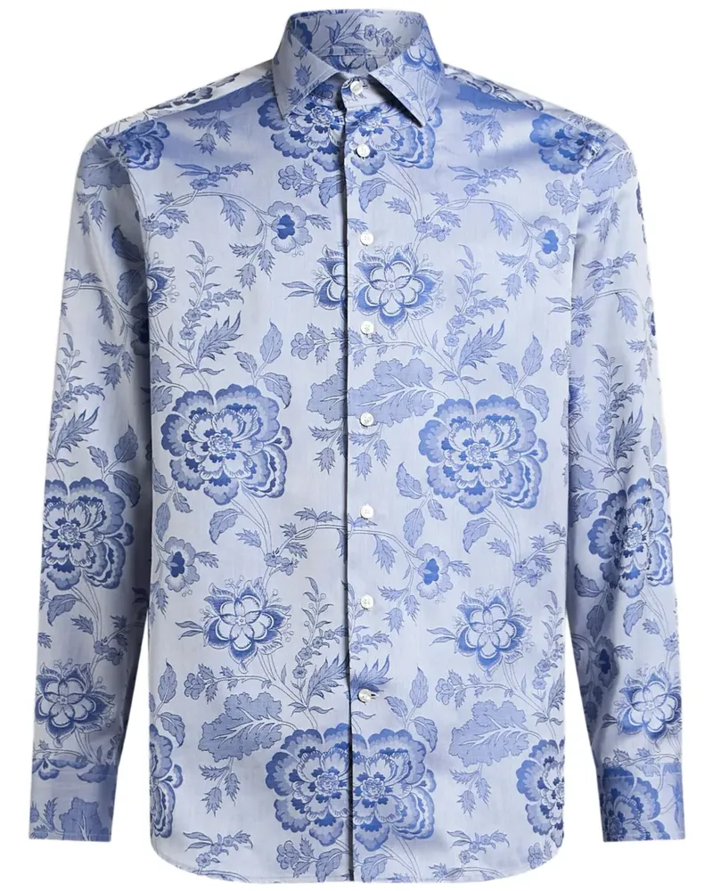 Etro Hemd mit Blumen-Print - Blau Blau