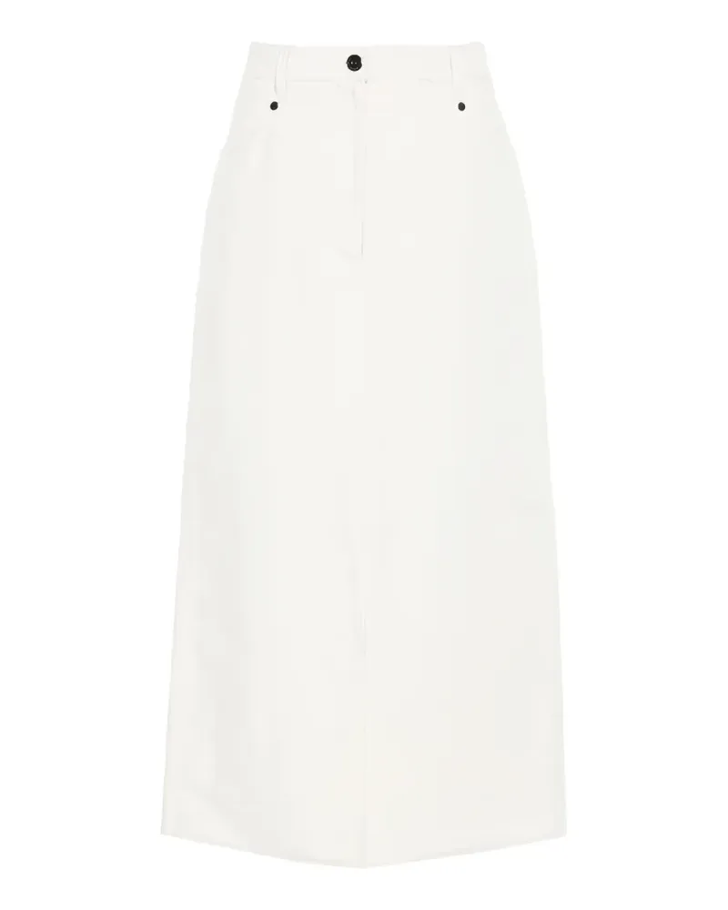 Brunello Cucinelli button-fastening denim skirt - Nude Nude