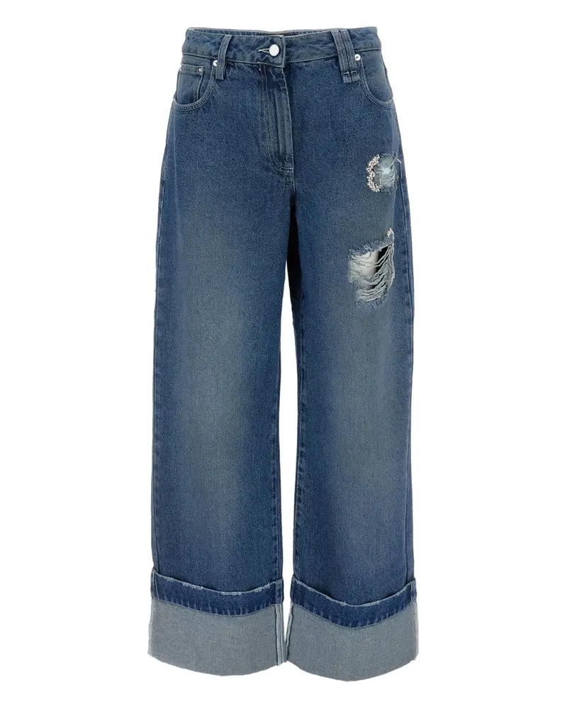 Simone Rocha Jeans im Distressed-Look mit Umschlag - Blau Blau