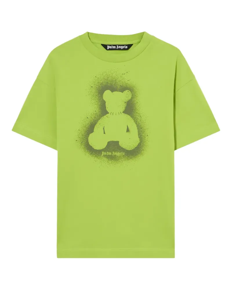 Palm Angels T-Shirt mit Graffiti - Grün Grün