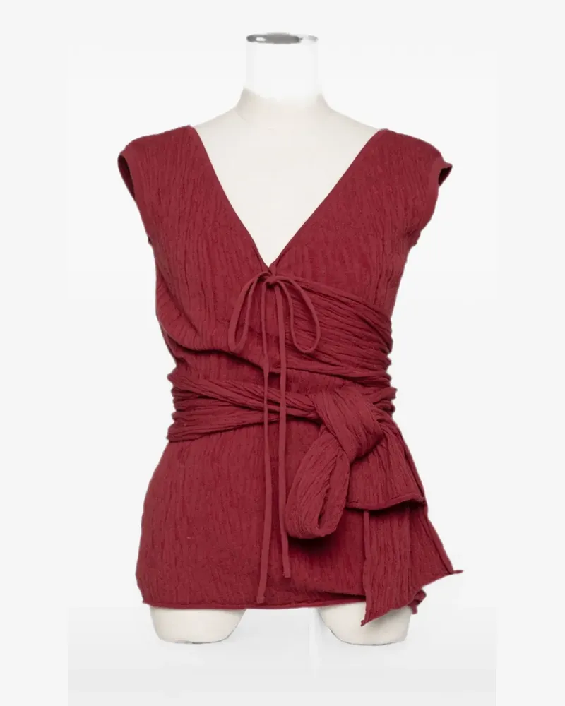 Muller of Yoshiokubo wrap-tie sleeveless vest - Rot Rot