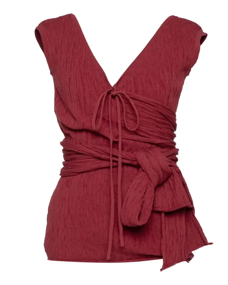 Muller of Yoshiokubo wrap-tie sleeveless vest - Rot Rot