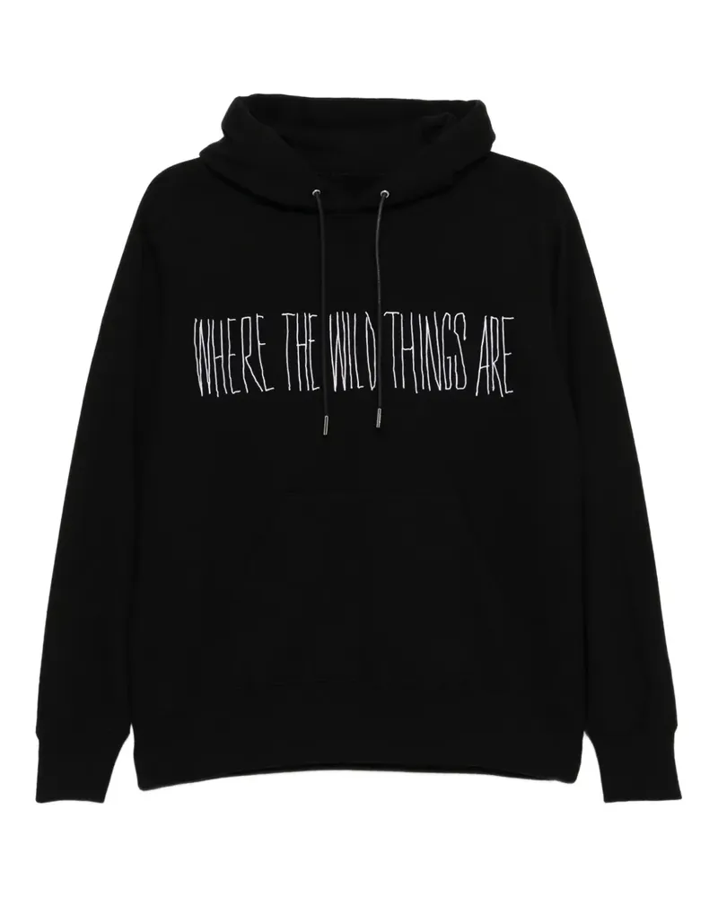 Sacai Hoodie mit Slogan-Stickerei - Schwarz Schwarz
