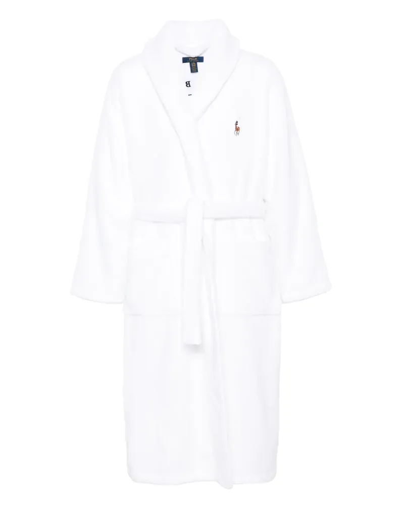 Ralph Lauren Morgenmantel mit Polo Pony-Stickerei - Weiß Weiß