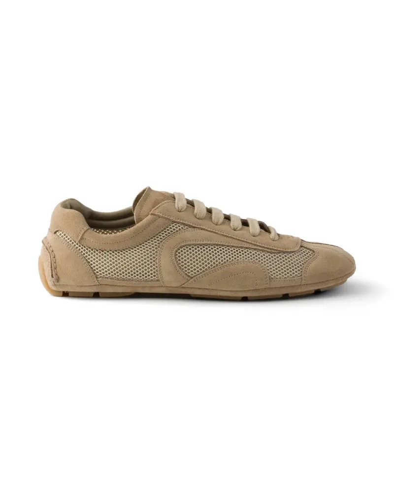 Prada Montecarlo Re-Edition 2005 Sneakers aus Wildleder und Mesh - Nude Nude