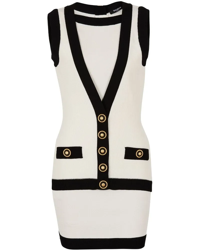 Balmain Gestricktes Minikleid - Weiß Weiß