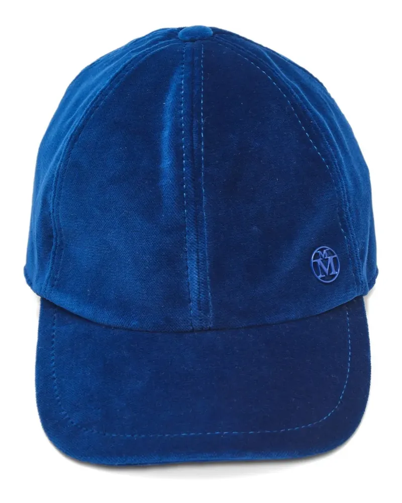 Maison Michel Strukturierte Samtkappe - Blau Blau