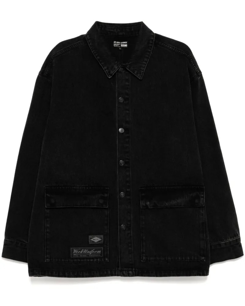 Izzue Hemdjacke aus Denim - Schwarz Schwarz