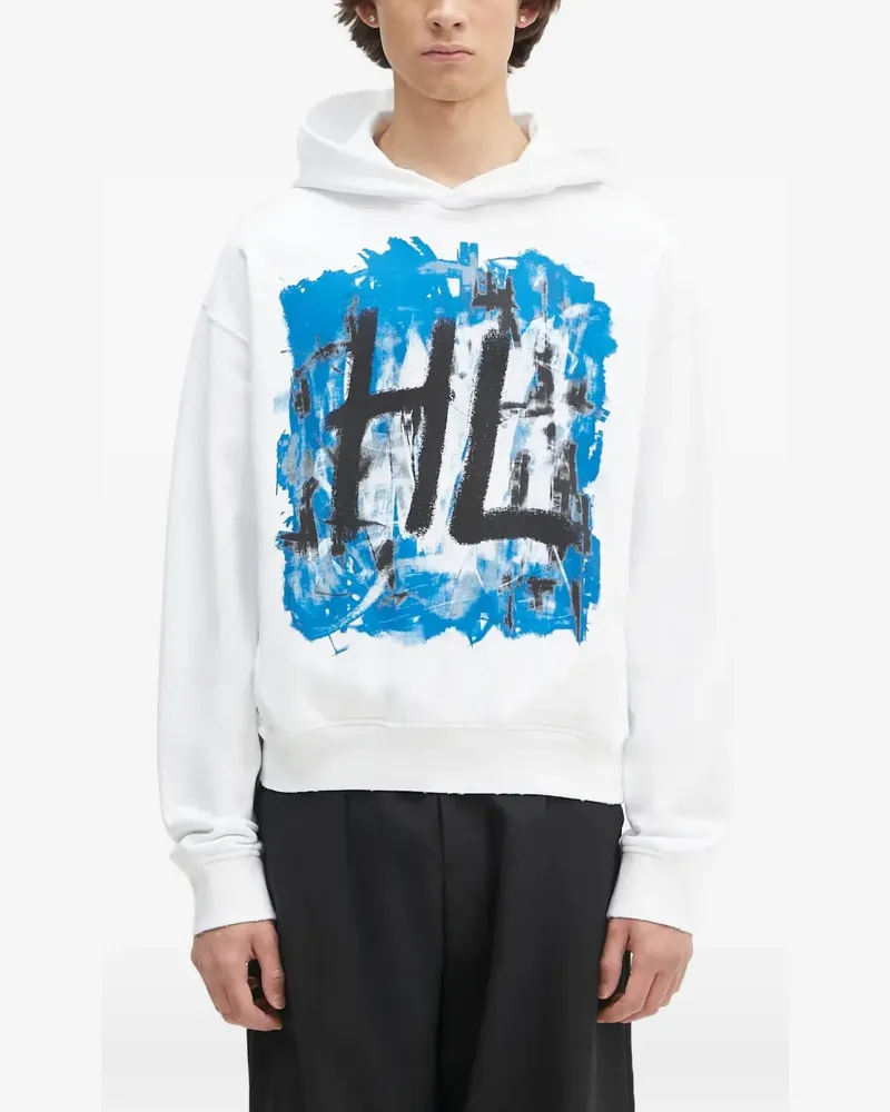 Helmut Lang graphic-print hoodie - Weiß Weiß