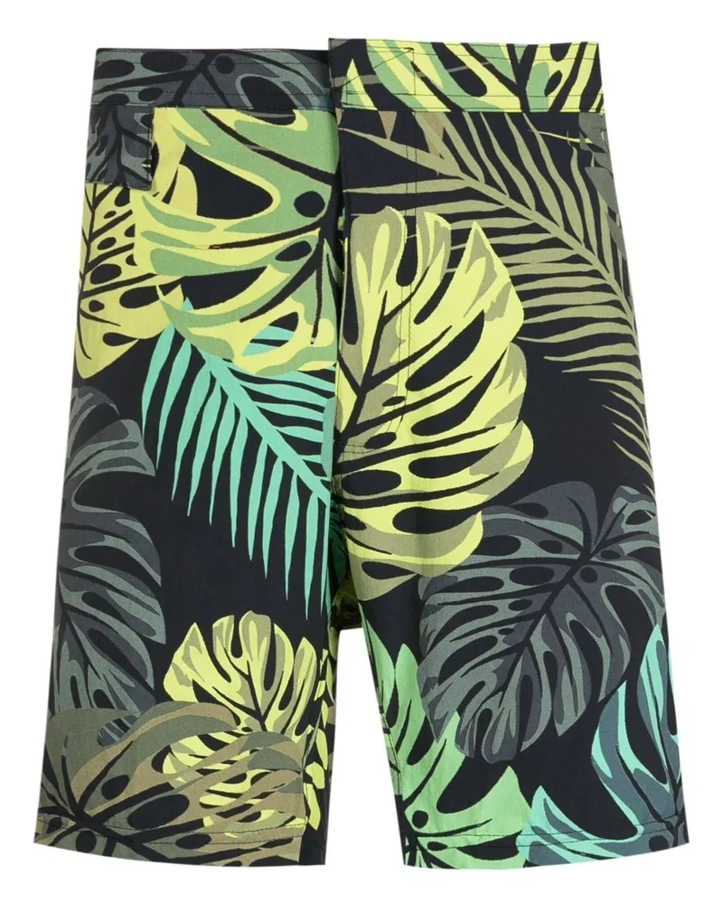 Amir Slama Badeshorts mit Blatt-Print - Grün Grün