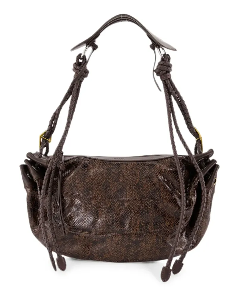 Isabel Marant medium Maia snake-effect shoulder bag - Braun Braun