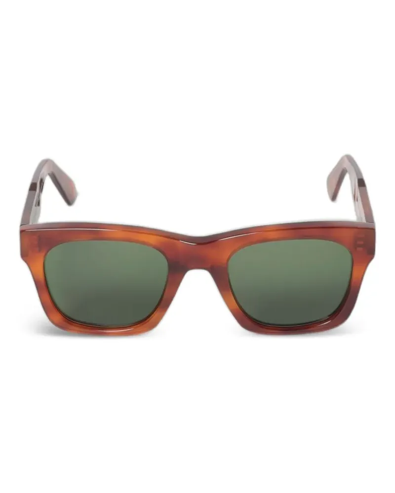 Borsalino Eckige Sonnenbrille in Schildpattoptik - Braun Braun