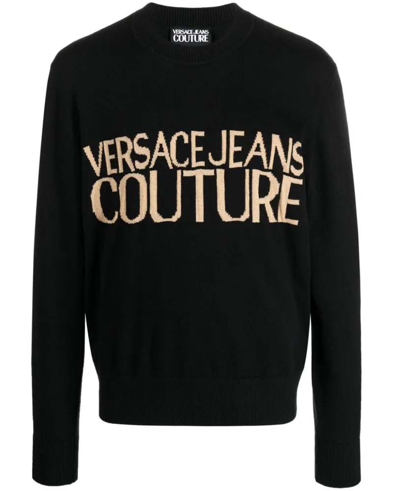 Versace Jeans Intarsien-Pullover Schwarz