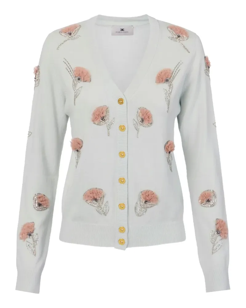 Elisabetta Franchi Cardigan mit Blumenstickerei - Grün Grün