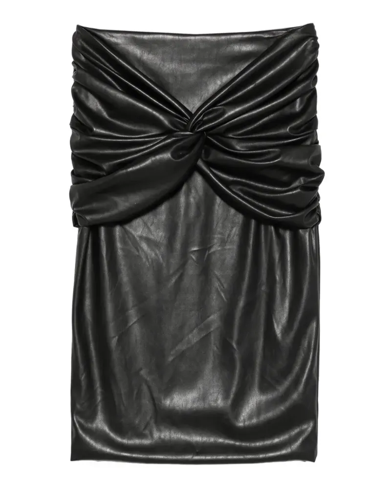 Elisabetta Franchi Geraffter Midirock mit Twist-Detail - Schwarz Schwarz