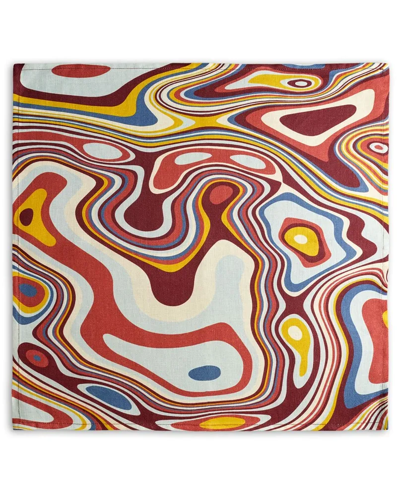 L’OBJET Set aus vier Sateen Waves Servietten - Rot Rot