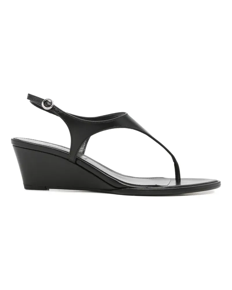 aeyde Roose leather wedge sandals - Schwarz Schwarz