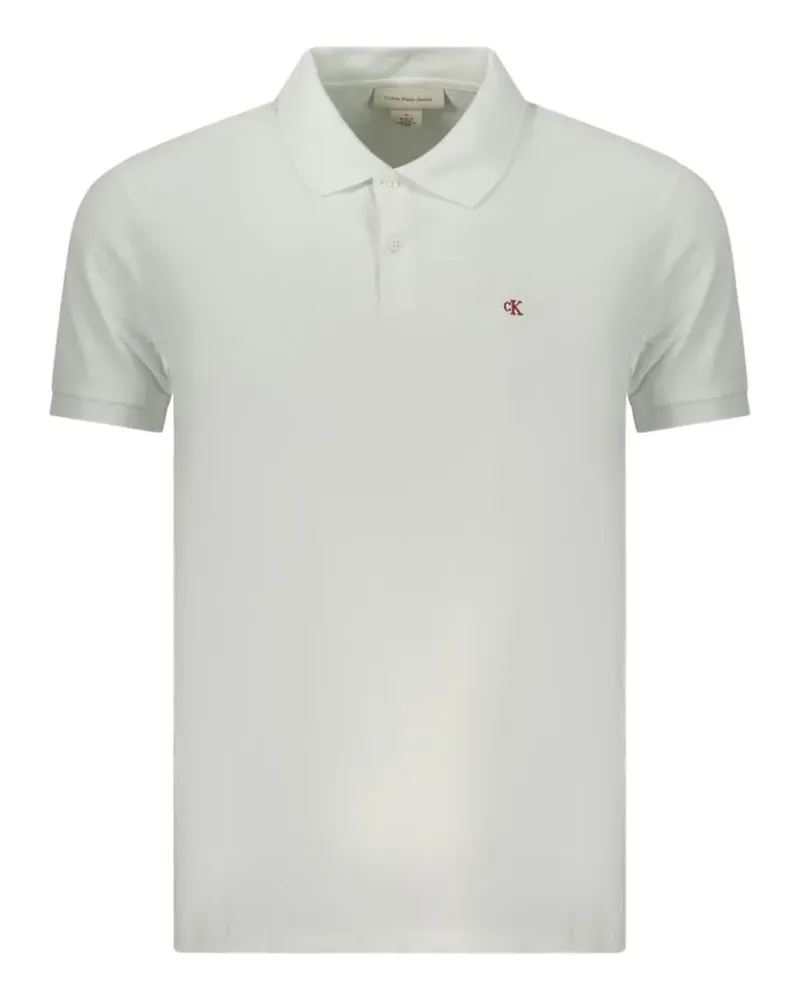 Calvin Klein embroidered-logo polo shirt - Weiß Weiß