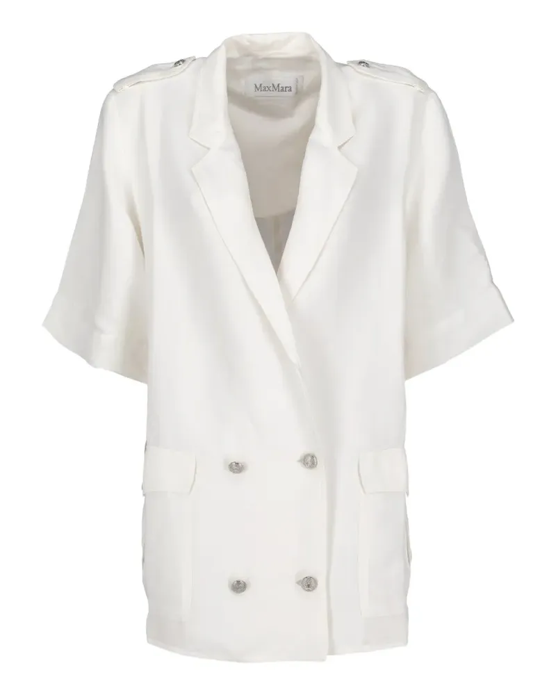 Max Mara Cabanjacke mit Schulterklappen - Weiß Weiß