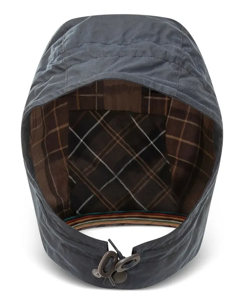 Barbour x Paul Smith gewachste Kapuze mit Karomuster - Grau Grau
