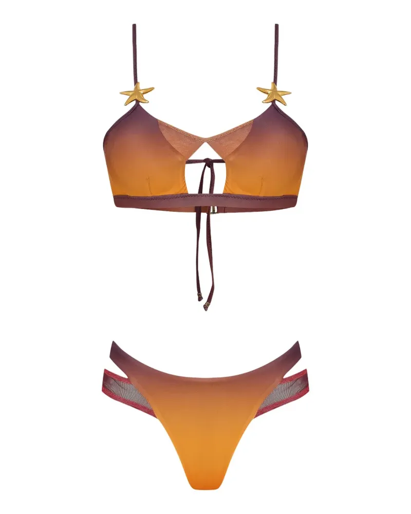 Amir Slama x Tati Barbieri Ombré-Bikini mit Seestern - Orange Orange