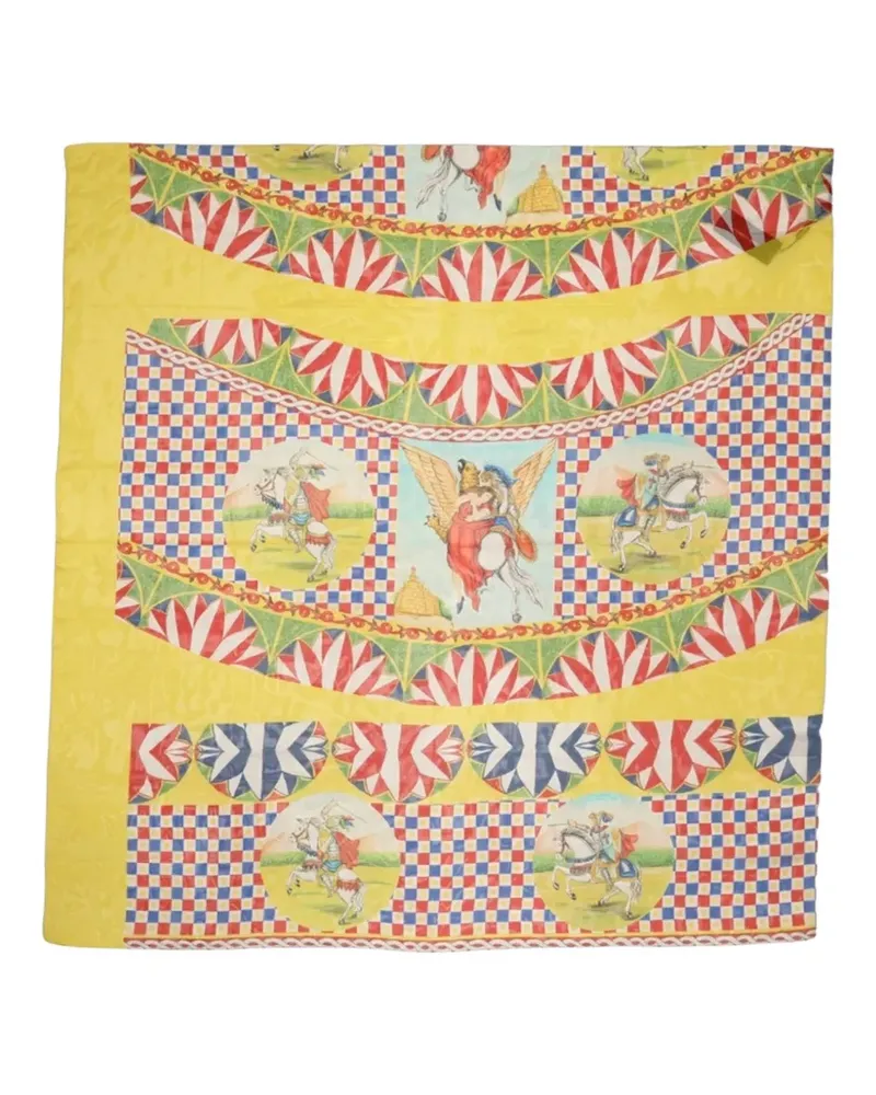 Dolce & Gabbana Carretto-print silk scarf - Gelb Gelb