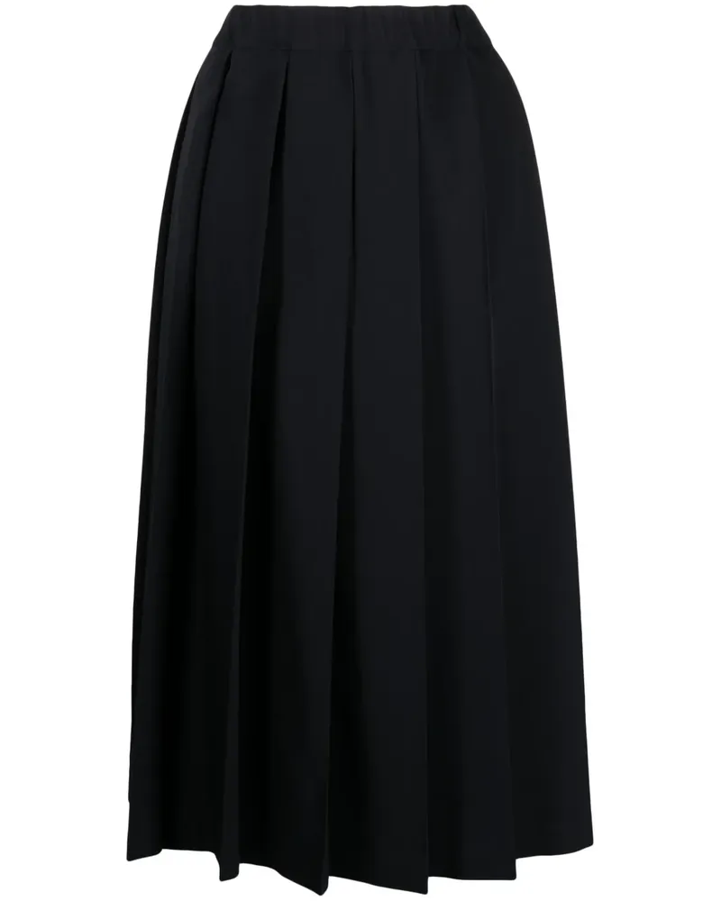 Comme des Garçons Rock mit Falten - Schwarz Schwarz