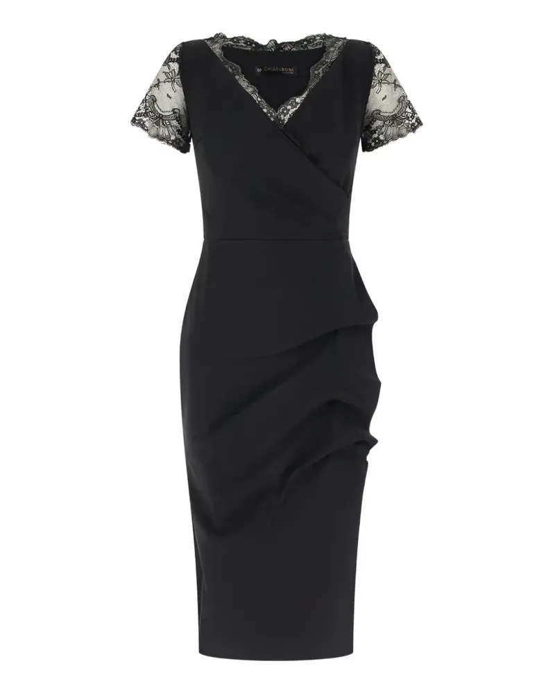 Chiara Boni Brynn lace-trim ruched dress - Schwarz Schwarz