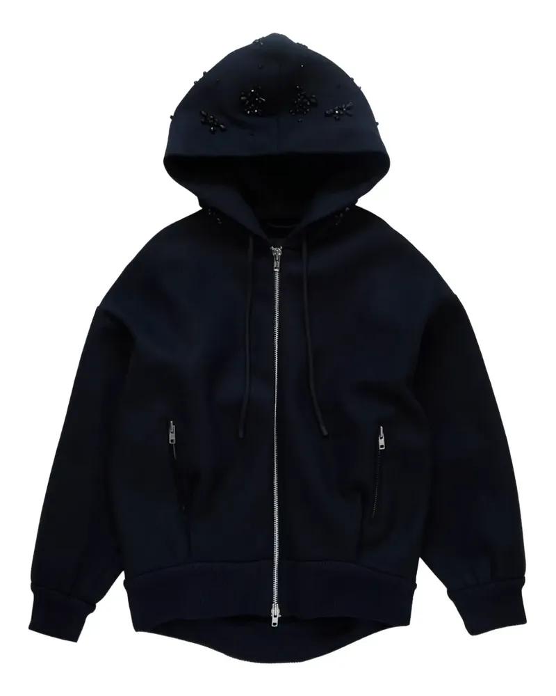 Simone Rocha hooded zip-up bomber jacket - Blau Blau