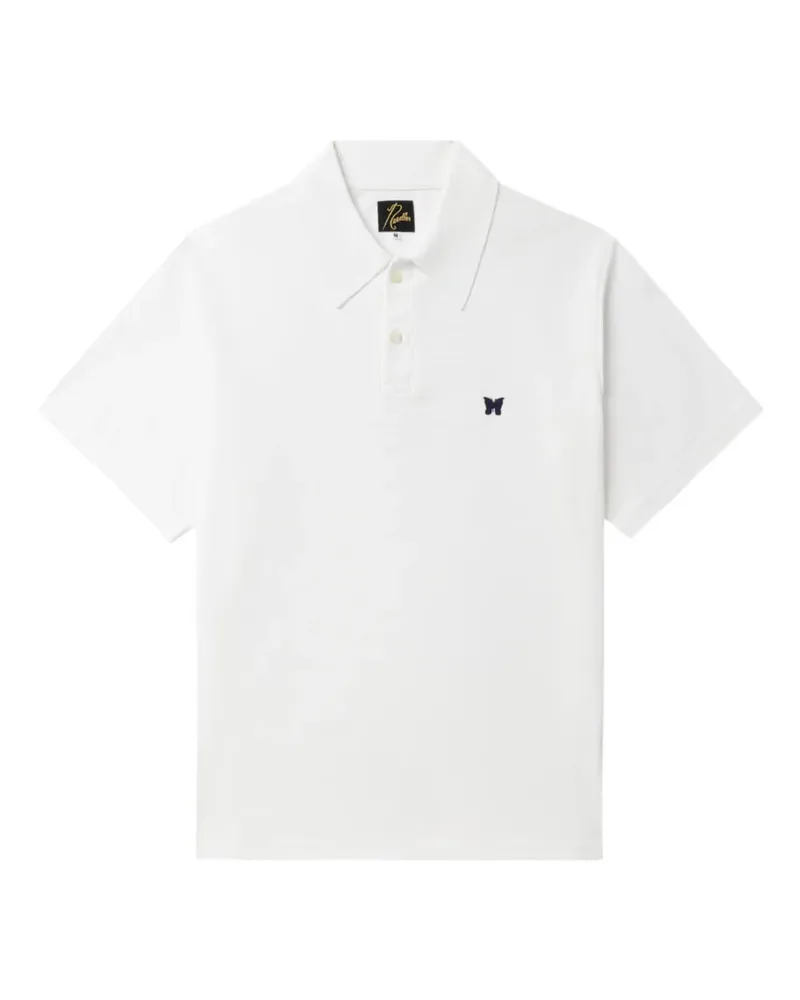 NEEDLES Poloshirt mit Logo-Stickerei - Weiß Weiß