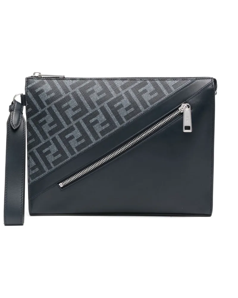 Fendi Diagonal Clutch Blau