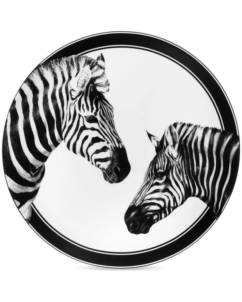 Dolce & Gabbana Platzteller mit Zebra-Print 31cm - Weiß Weiß