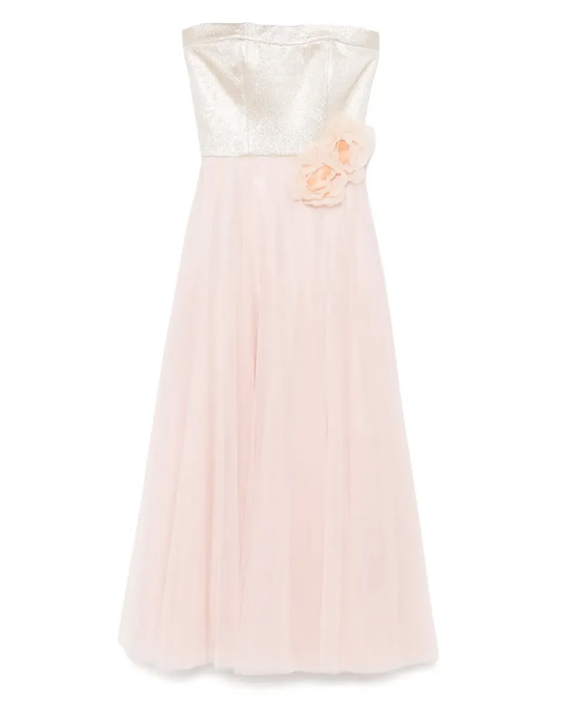 Parlor Abendkleid mit Blumenapplikation - Rosa Rosa