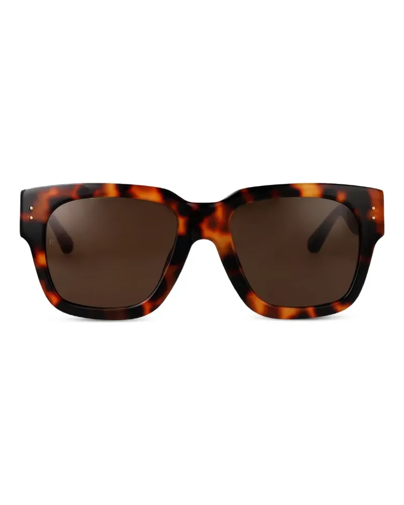 Linda Farrow tortoiseshell-effect square-frame sunglasses - Braun Braun