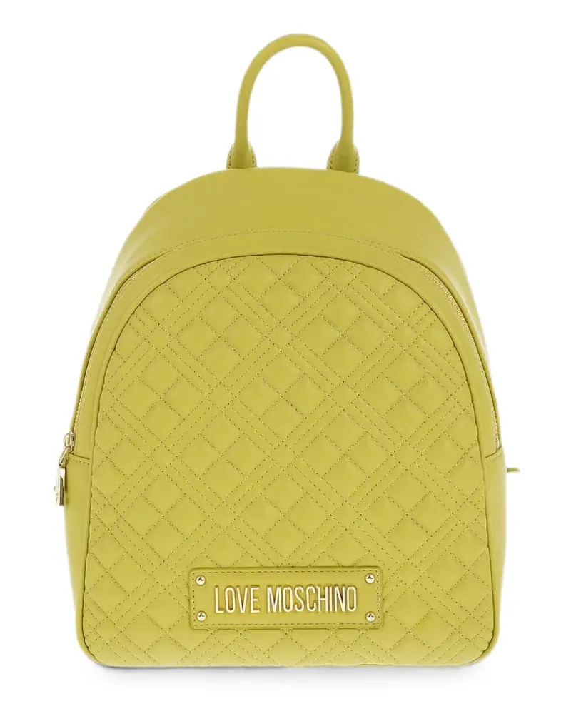 Moschino quilted-design logo-embellished backpack - Grün Grün