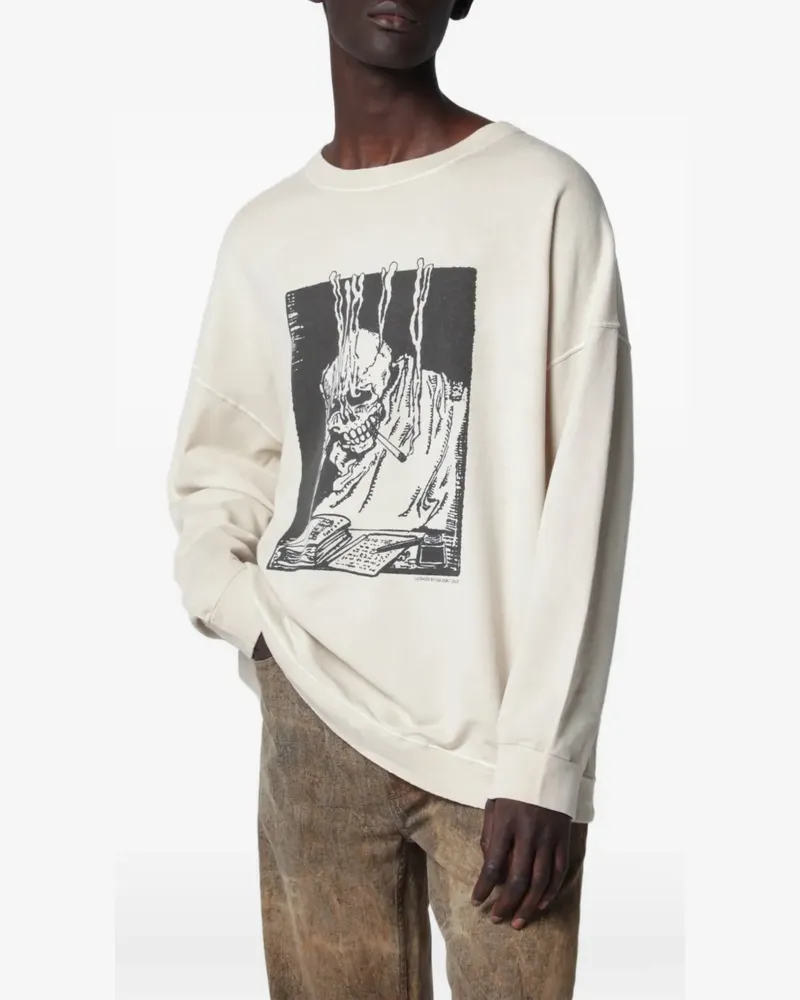 Our Legacy Slack Angry Fan Mail Sweatshirt mit Print - Nude Nude