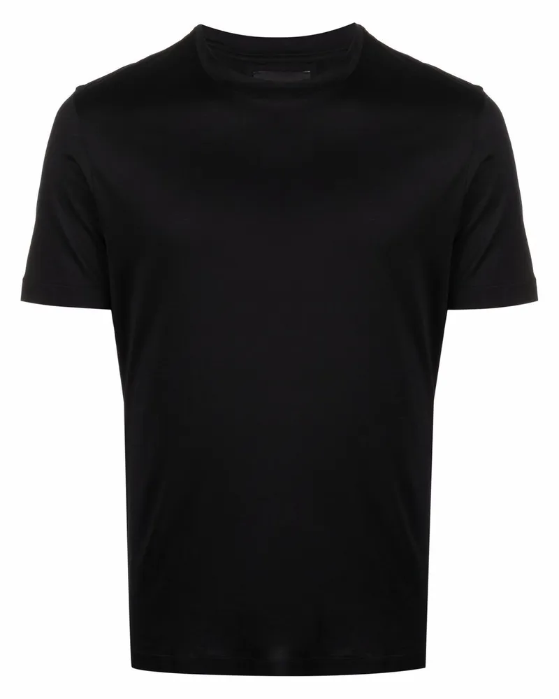 Emporio Armani T-Shirt mit Logo-Patch - Schwarz Schwarz