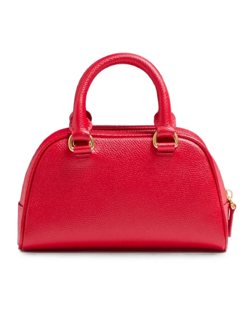 Valentino Garavani Mini Bowlingtasche aus gekörntem Kalbsleder mit VLogo - Rot Rot