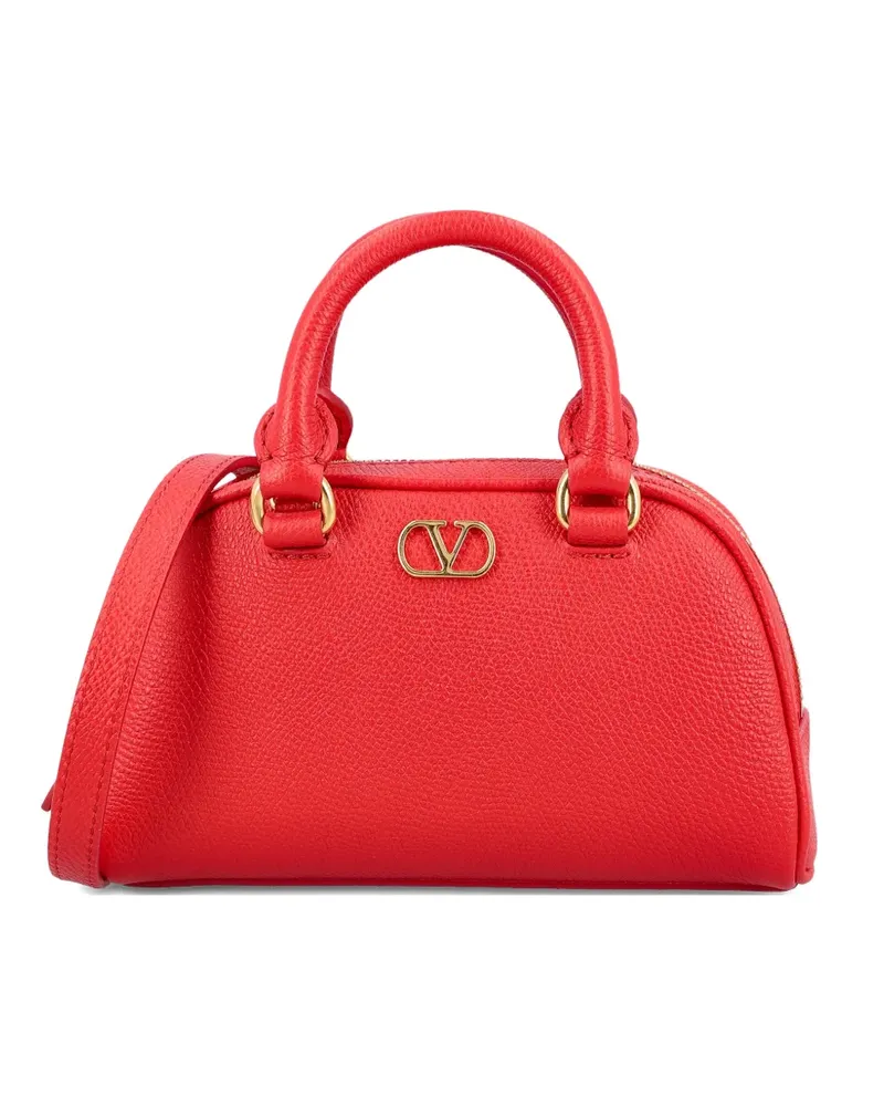 Valentino Garavani Mini Bowling Tote Bag mit V-Logo - Rot Rot