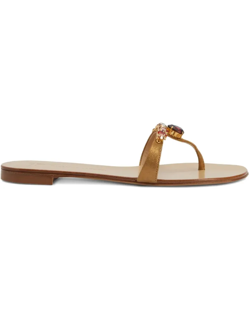 Giuseppe Zanotti Verzierte Katisha Sandalen mit Zehensteg - Braun Braun