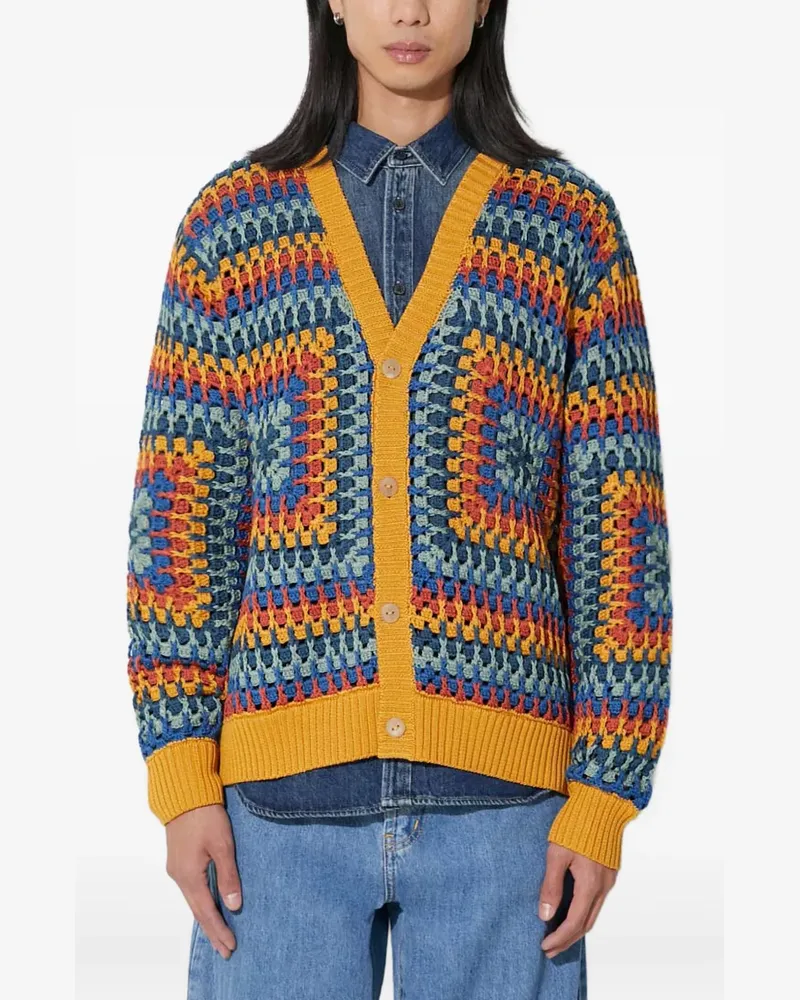 Corridor Gemusterter Cardigan - Blau Blau