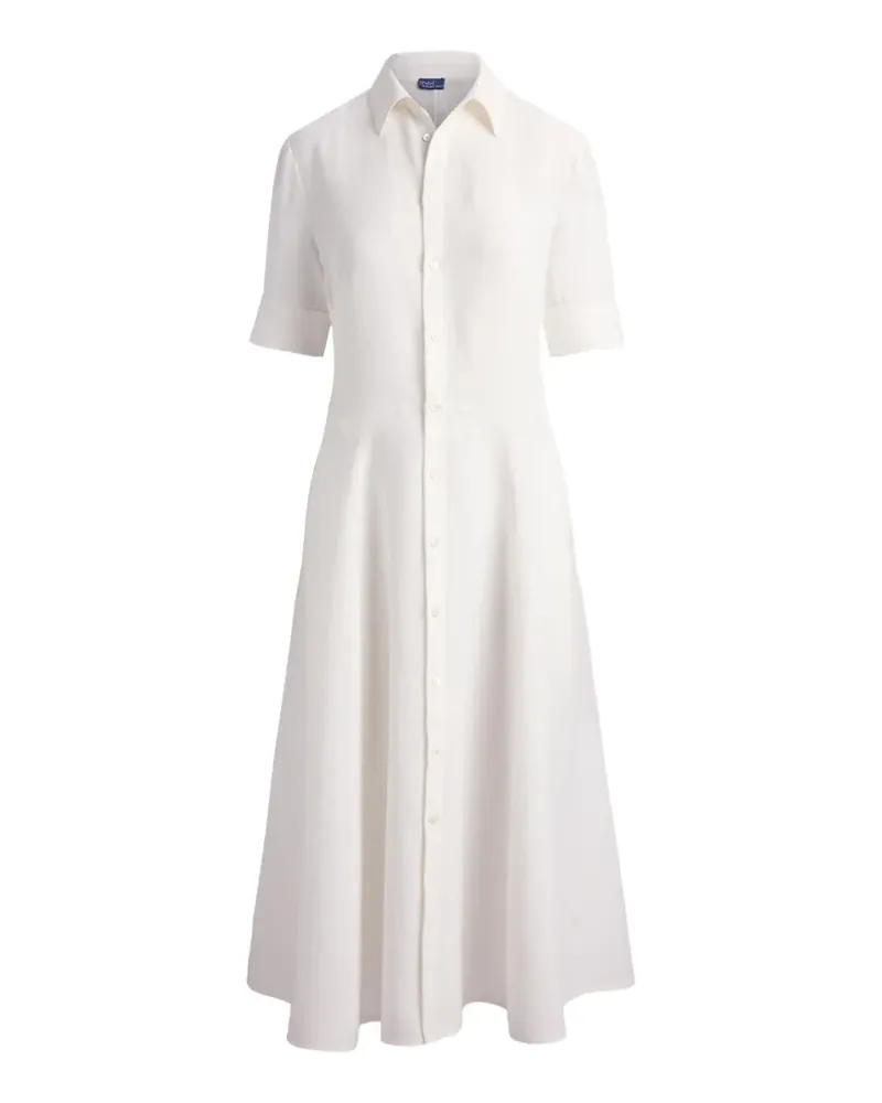 Ralph Lauren Maxikleid mit Knopfleiste - Weiß Weiß